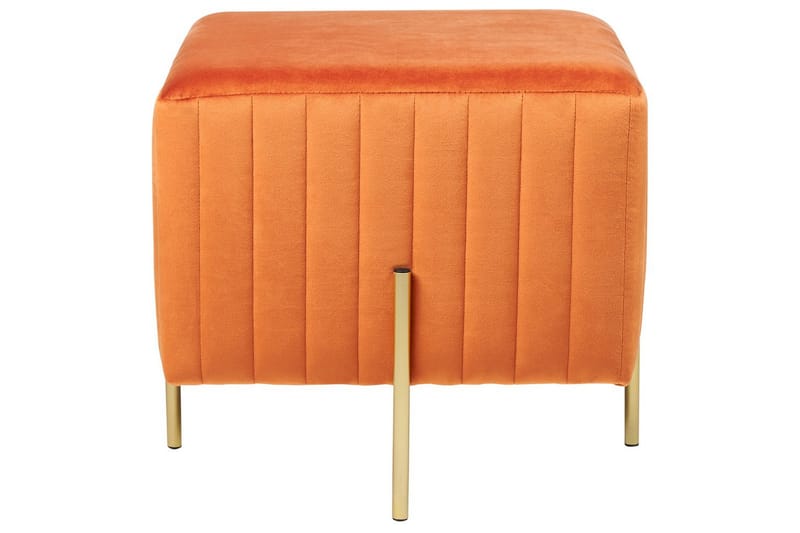 Fodskammel Dayton Orange/guld - Orange/guld - Møbler - Stole & lænestole - Taburet & skammel - Puf