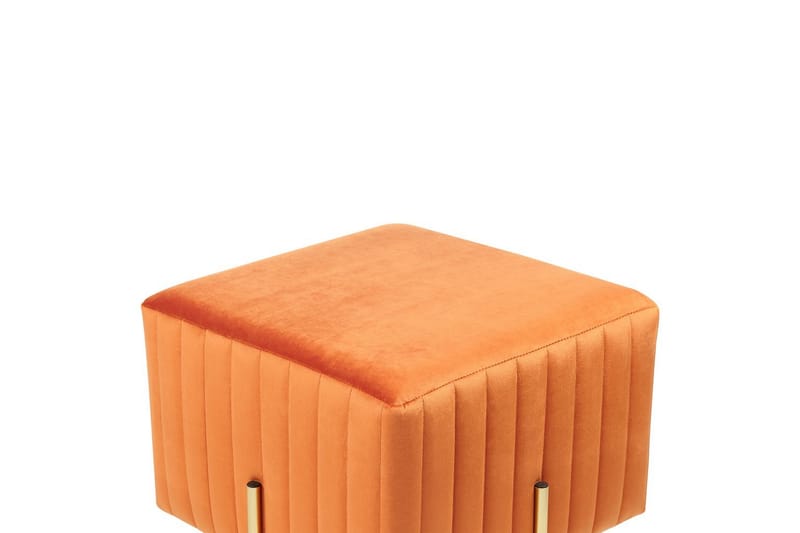 Fodskammel Dayton Orange/guld - Orange/guld - Møbler - Stole & lænestole - Taburet & skammel - Puf