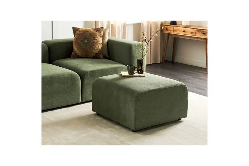 Fodskammel Falsterbo Grøn, Fløjl - Grøn, Fløjl - Møbler - Stole & lænestole - Taburet & skammel - Puf