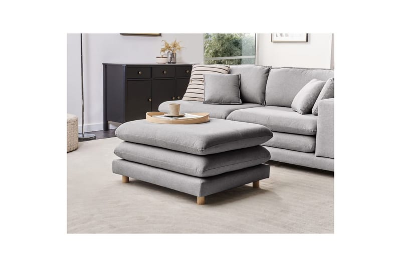 Fodskammel Heden Grå/lyst træ - Grå/lyst træ - Møbler - Stole & lænestole - Taburet & skammel - Puf