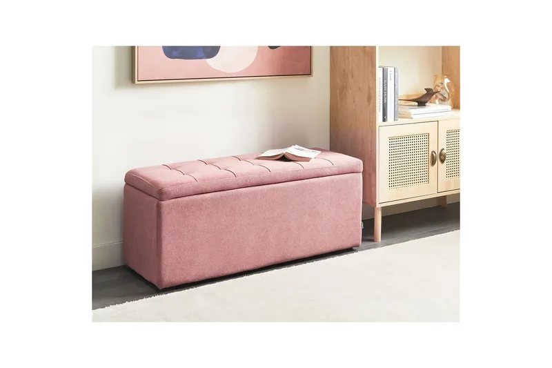 Fodskammel Orem Rosa/Sort - Rosa/Sort - Møbler - Stole & lænestole - Taburet & skammel - Puf