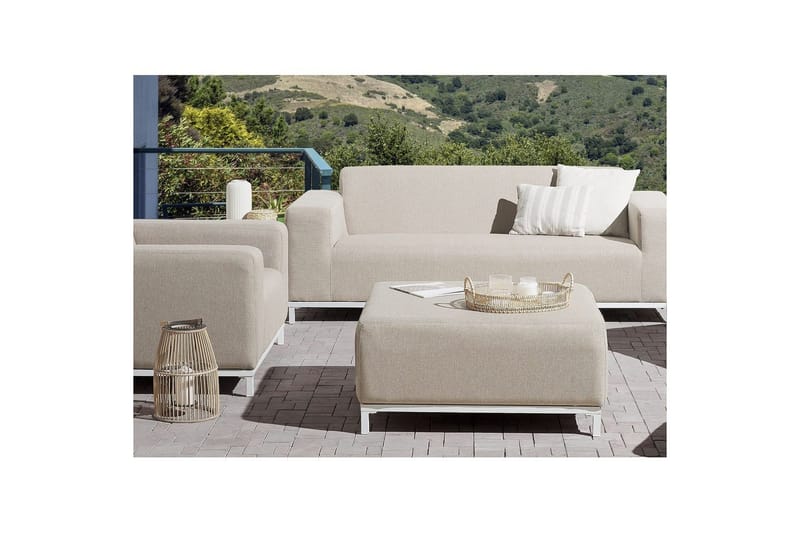 Fodskammel Rovigo Beige/hvid - Beige/hvid - Møbler - Stole & lænestole - Taburet & skammel - Puf