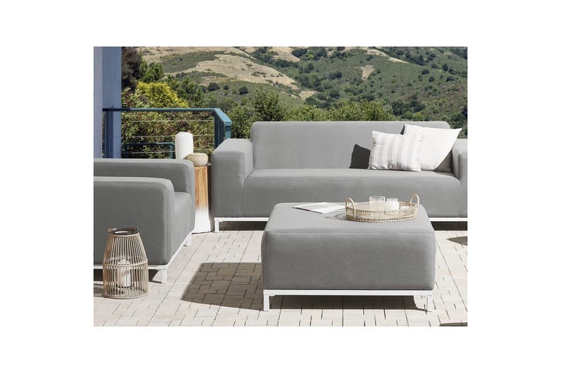 Fodskammel Rovigo Grå/hvid - Grå/hvid - Møbler - Stole & lænestole - Taburet & skammel - Puf