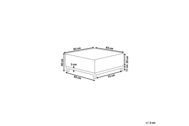 Fodskammel Rovigo Grå/hvid - Grå/hvid - Møbler - Stole & lænestole - Taburet & skammel - Puf