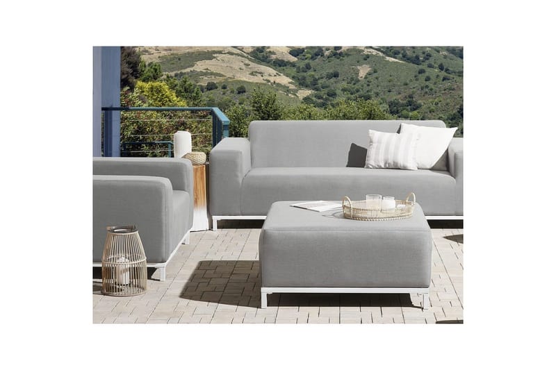 Fodskammel Rovigo Lys grå/hvid - Lys grå/hvid - Møbler - Stole & lænestole - Taburet & skammel - Puf