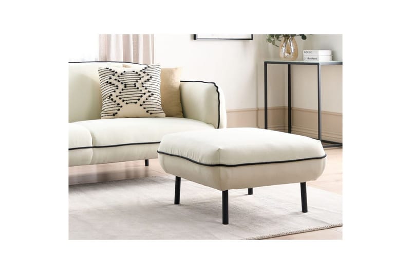 Fodskammel Tonsberg Beige/sort - Beige/sort - Møbler - Stole & lænestole - Taburet & skammel - Puf