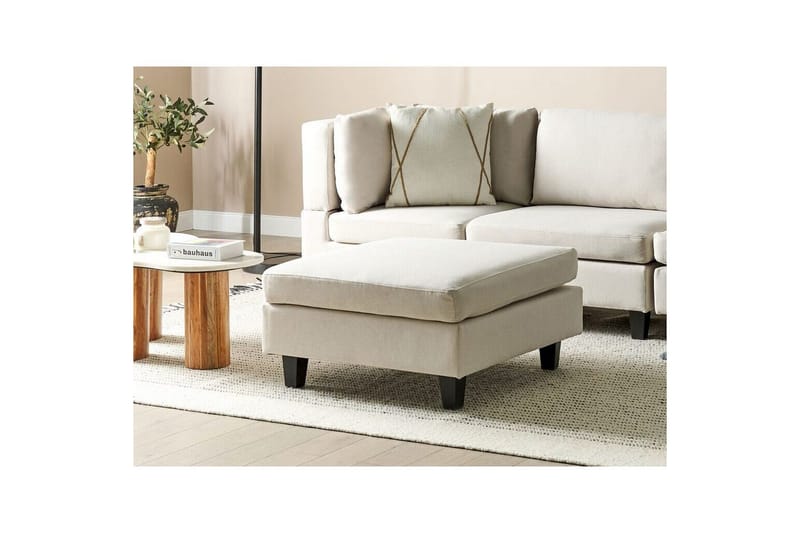 Fodskammel Unstad Lys beige/sort - Lys beige/sort - Møbler - Stole & lænestole - Taburet & skammel - Puf