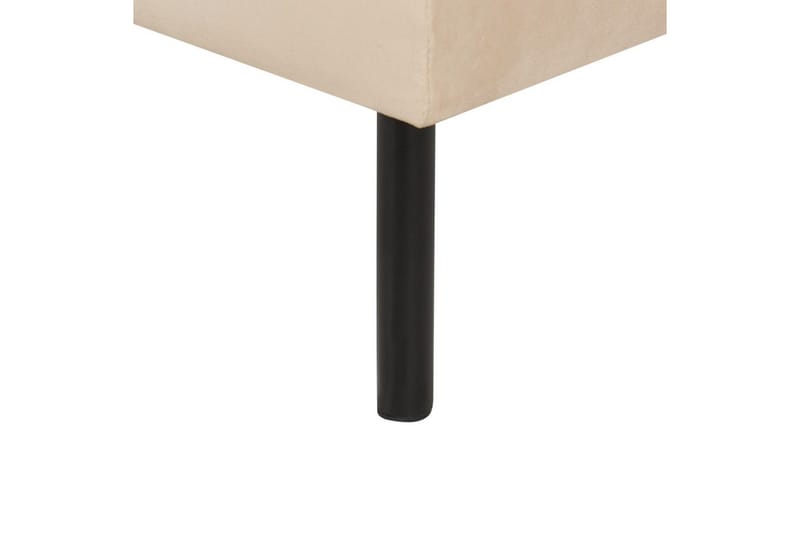 Fodskammel Vinterbro Beige/sort, Fløjl - Beige/sort, Fløjl - Møbler - Stole & lænestole - Taburet & skammel - Puf