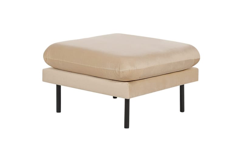 Fodskammel Vinterbro Beige/sort, Fløjl - Beige/sort, Fløjl - Møbler - Stole & lænestole - Taburet & skammel - Puf