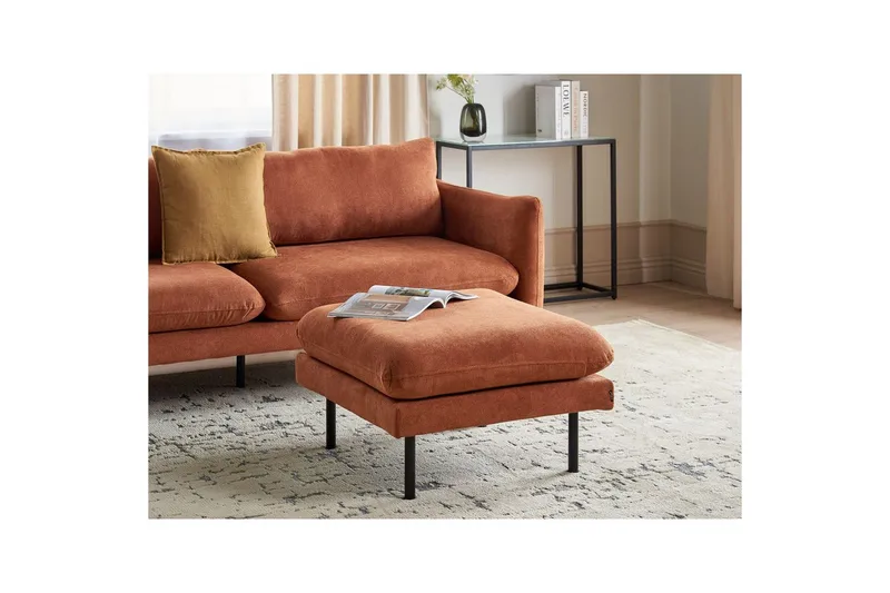 Fodskammel Vinterbro Brun/Sort, Chenille - Brun/Sort, Chenille - Møbler - Stole & lænestole - Taburet & skammel - Puf