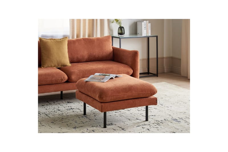 Fodskammel Vinterbro Brun/Sort, Chenille - Brun/Sort, Chenille - Møbler - Stole & lænestole - Taburet & skammel - Puf