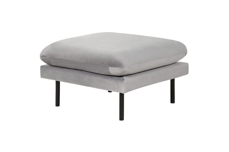 Fodskammel Vinterbro Grå/sort, Fløjl, Grå/sort, Fløjl