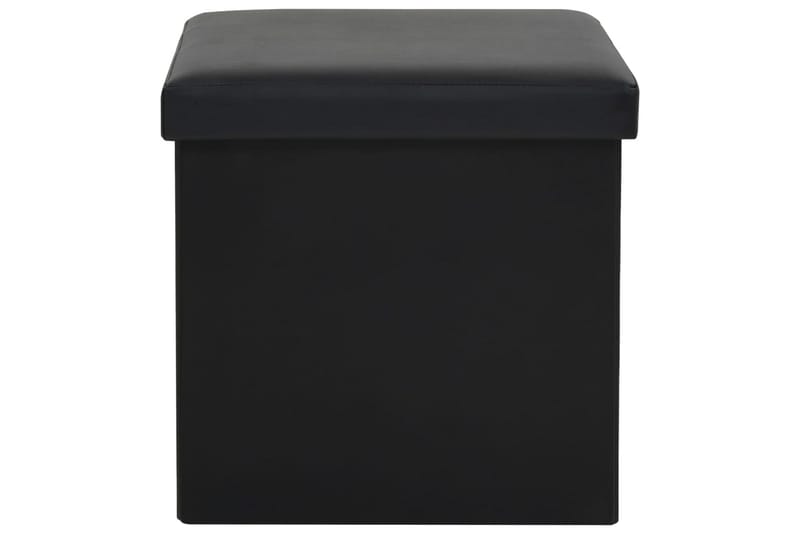 Foldbar Opbevaringsskammel Kunstlæder 38 X 38 X 38 Cm Sort - Sort - Møbler - Stole & lænestole - Taburet & skammel