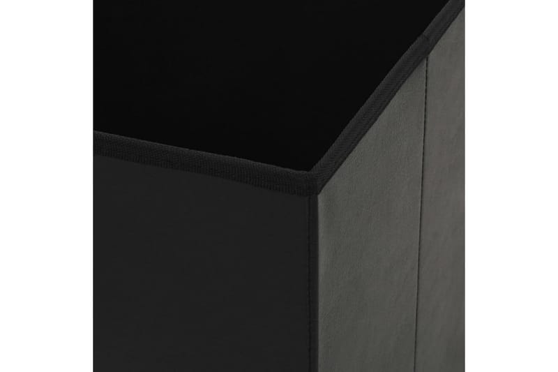 Foldbar Opbevaringsskammel Kunstlæder 38 X 38 X 38 Cm Sort - Sort - Møbler - Stole & lænestole - Taburet & skammel
