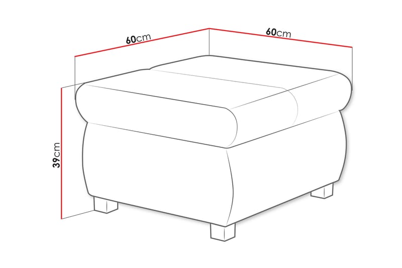Gamal Fotpall 60 cm - Grå - Møbler - Stole & lænestole - Taburet & skammel - Puf