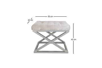 Gillie Puf 40 cm - Hvid/Sølv - Møbler - Stole & lænestole - Taburet & skammel - Ottoman