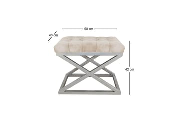 Gillie Puf 40 cm - Sølv/Creme - Møbler - Stole & lænestole - Taburet & skammel - Ottoman