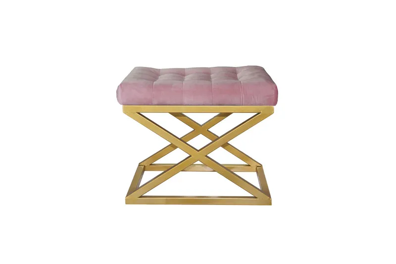 Gillie Puf 40 cm, Guld/Rosa