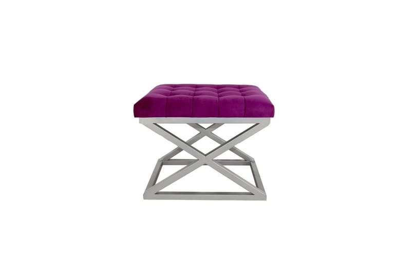 Gillie Puf 40 cm, Sølv/Fuchsia