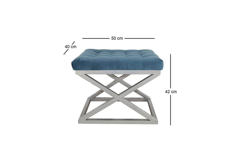 Gillie Puf 40 cm - Sølv/Blå - Møbler - Stole & lænestole - Taburet & skammel - Ottoman