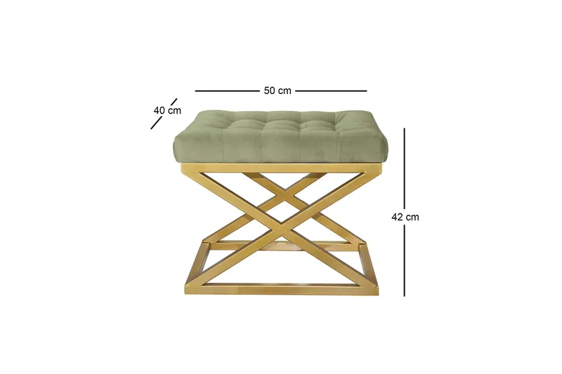 Gillie Puf 40 cm - Guld/Grøn - Møbler - Stole & lænestole - Taburet & skammel - Ottoman