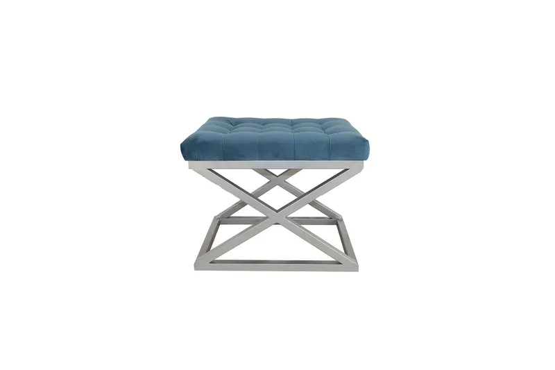 Gillie Puf 40 cm, Sølv/Blå