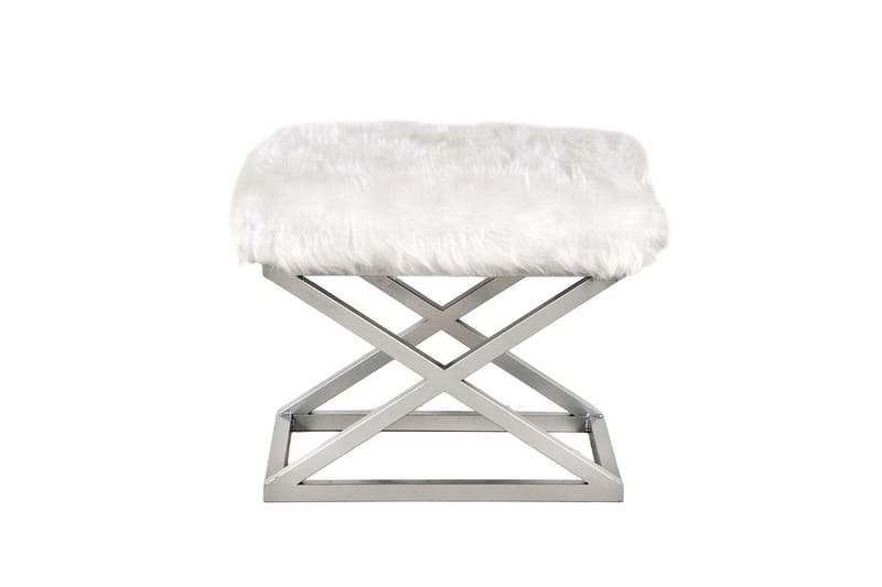 Gillie Puf 40 cm - Sølv/Hvid - Møbler - Stole & lænestole - Taburet & skammel - Ottoman