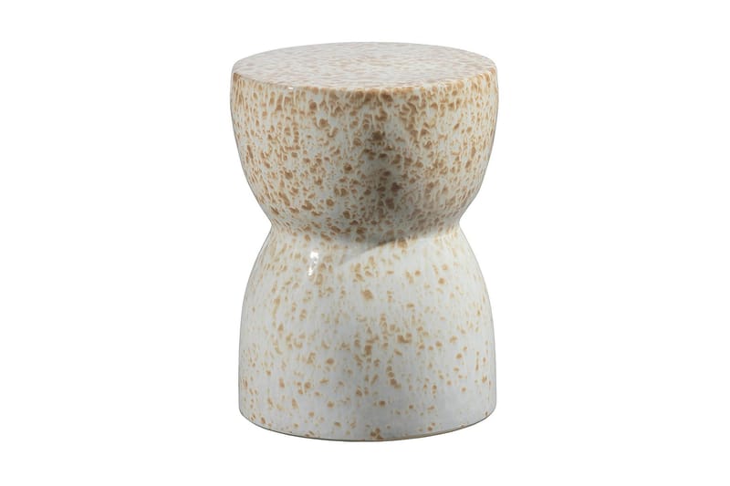 Glaseret Puf Runde - Keramik / Nougat - Taburet & skammel