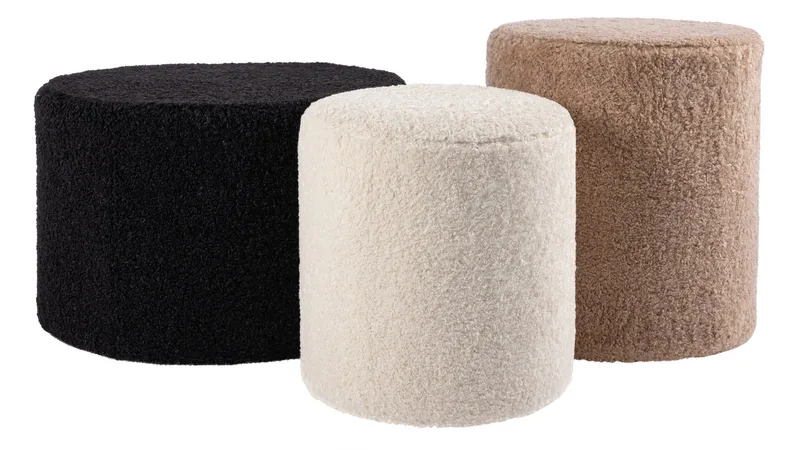 House Puff 35 cm Rund Teddy - Hvid - Møbler - Stole & lænestole - Taburet & skammel - Ottoman