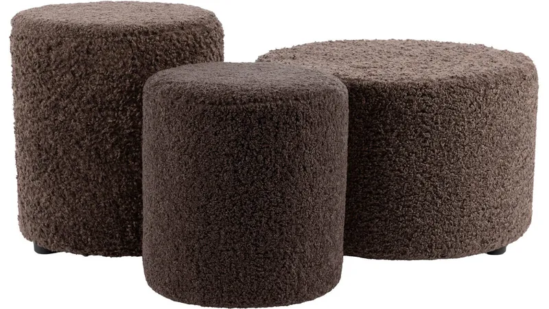 House Puff 55 cm Rund Teddy - Brun - Møbler - Stole & lænestole - Taburet & skammel - Ottoman