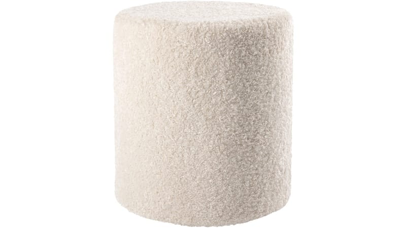 House Puff 40 cm Rund Teddy, Hvid