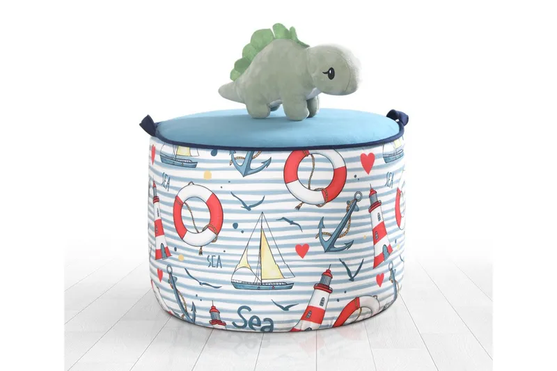 Lachine Børnepuf, Lyseblå/Hvid