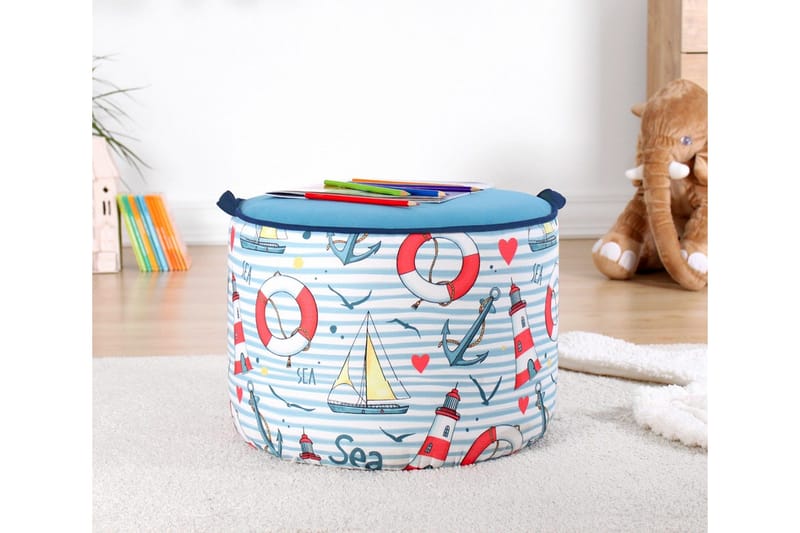 Lachine Børnepuf - Lyseblå/Hvid - Møbler - Stole & lænestole - Taburet & skammel - Ottoman