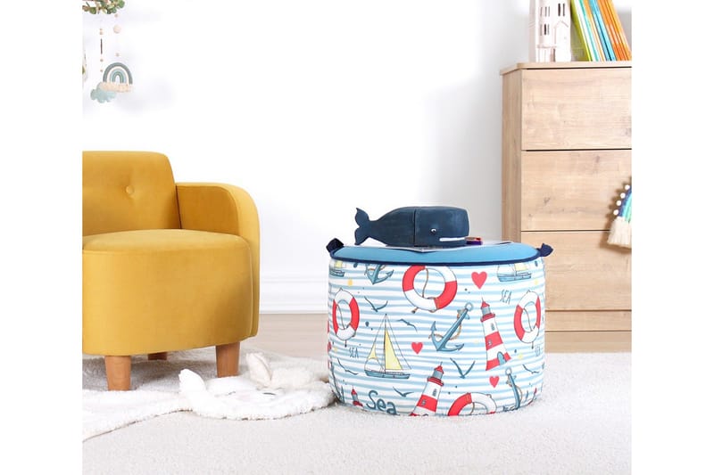 Lachine Børnepuf - Lyseblå/Hvid - Møbler - Stole & lænestole - Taburet & skammel - Ottoman
