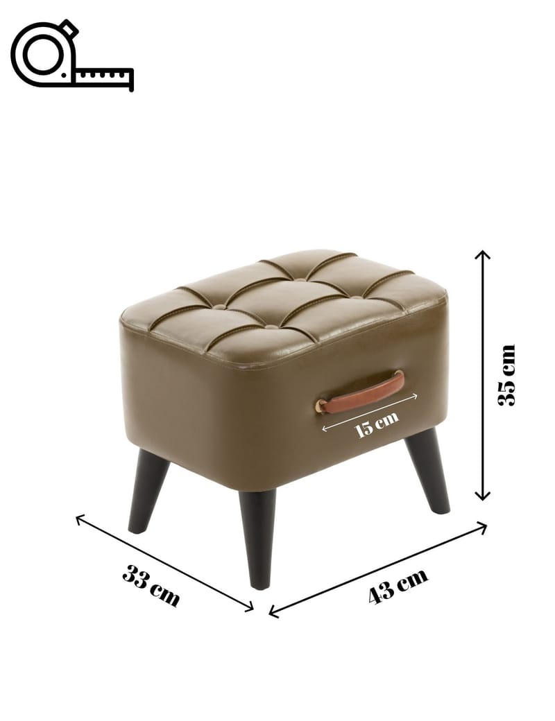 Lenira Sækkepuf 43 cm - Khaki - Møbler - Stole & lænestole - Taburet & skammel - Ottoman