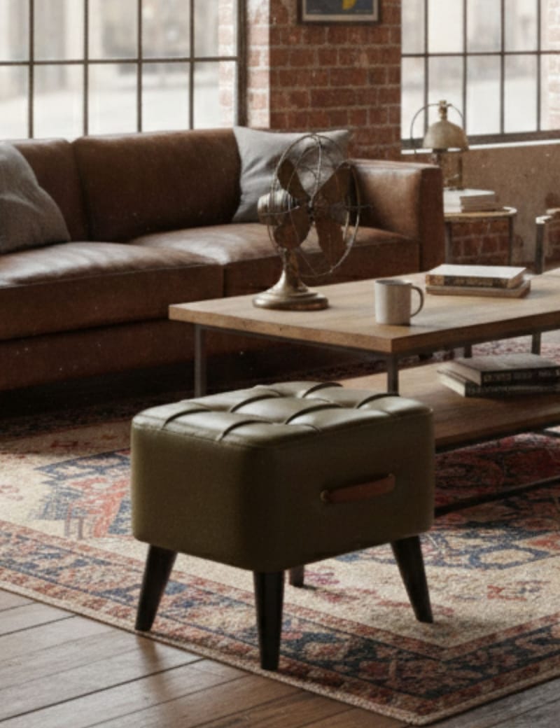 Lenira Sækkepuf 43 cm - Khaki - Møbler - Stole & lænestole - Taburet & skammel - Ottoman