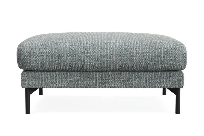 Menard Premium Fotskammel i Chenille, Grå/Blå