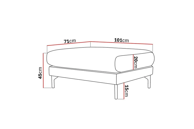 Menard Premium fodskammel i chenille - Grøn - Møbler - Stole & lænestole - Taburet & skammel - Puf