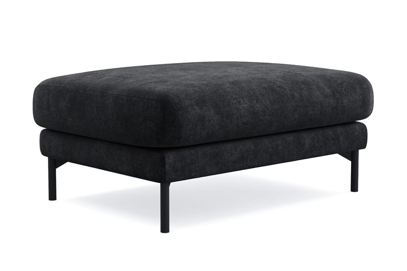 Menard Premium fodskammel i chenille - Sort - Møbler - Stole & lænestole - Taburet & skammel - Puf