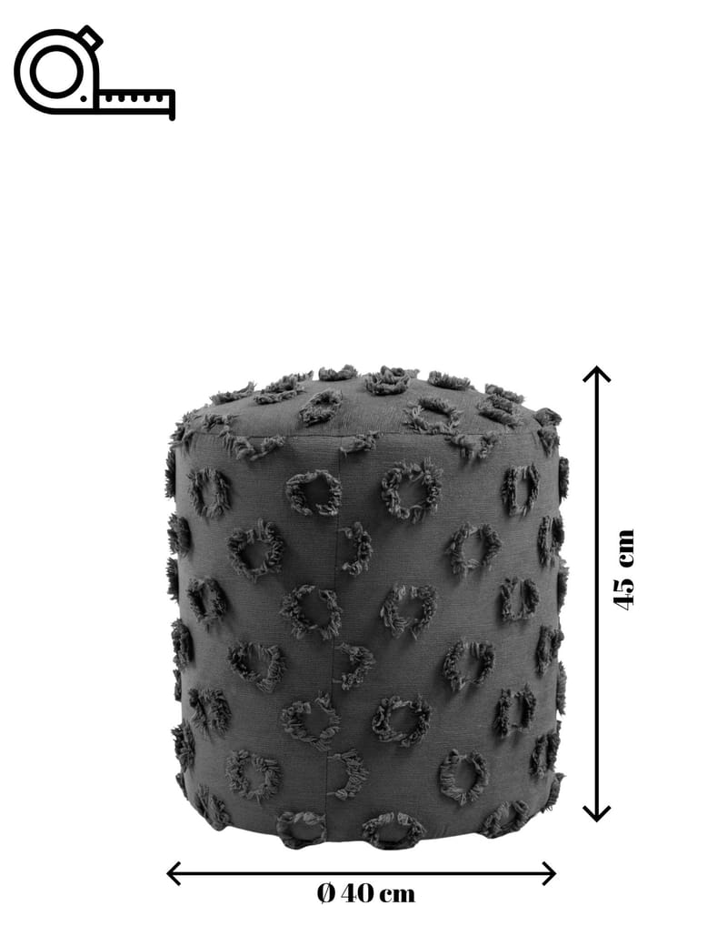 Meric siddepuf 40 cm rund - Antracit - Møbler - Stole & lænestole - Taburet & skammel - Ottoman