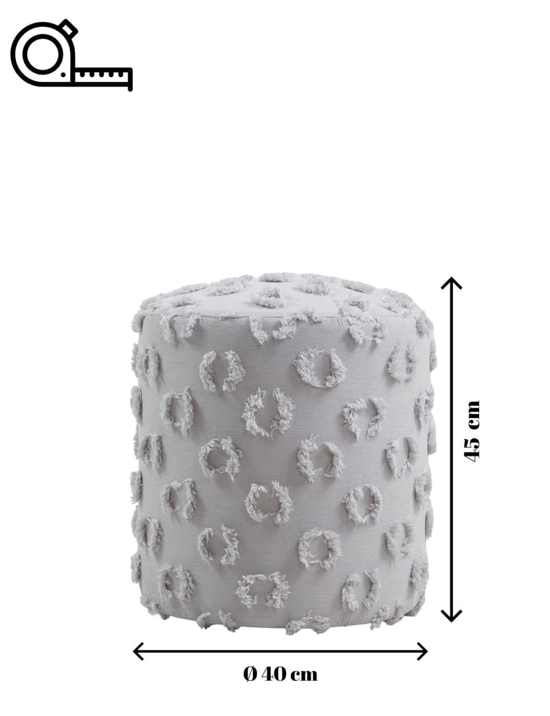 Meric siddepuf 40 cm rund - Grå - Møbler - Stole & lænestole - Taburet & skammel - Ottoman