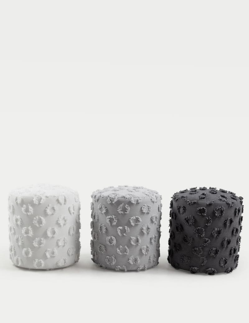 Meric siddepuf 40 cm rund - Grå - Møbler - Stole & lænestole - Taburet & skammel - Ottoman