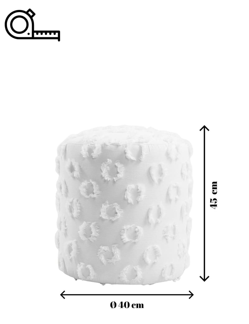 Meric siddepuf 40 cm rund - Hvid - Møbler - Stole & lænestole - Taburet & skammel - Ottoman