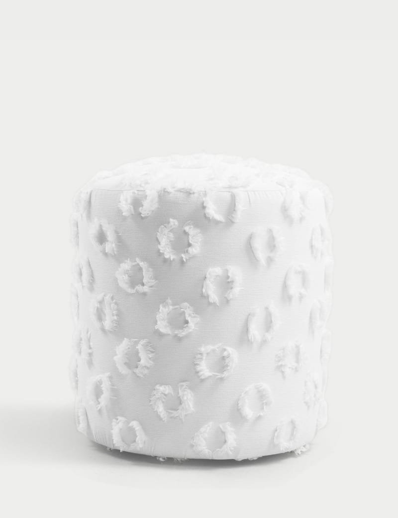 Meric siddepuf 40 cm rund, Hvid