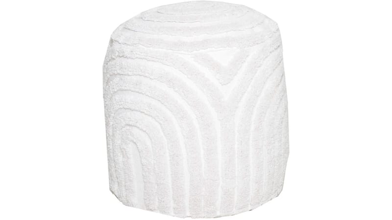 Mirello puf 45 cm rund, Hvid