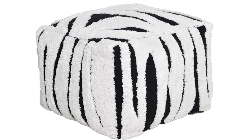 Mirello puf 50 cm, Hvid/Sort