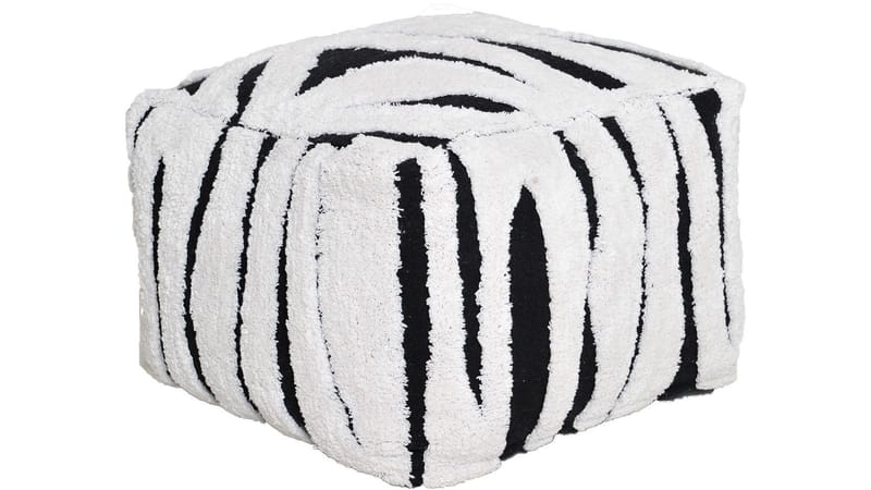 Mirello puf 50 cm, Hvid/Sort