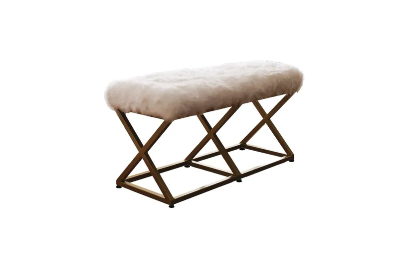 Murmu Skammel 100 cm - Guld/Hvid - Møbler - Stole & lænestole - Taburet & skammel - Puf - Opredelig puf