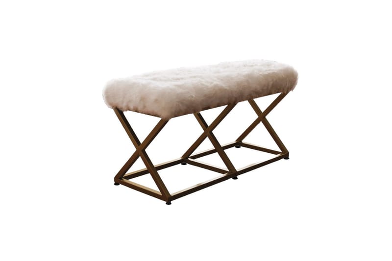 Murmu Skammel 100 cm - Guld/Hvid - Møbler - Stole & lænestole - Taburet & skammel - Puf - Opredelig puf