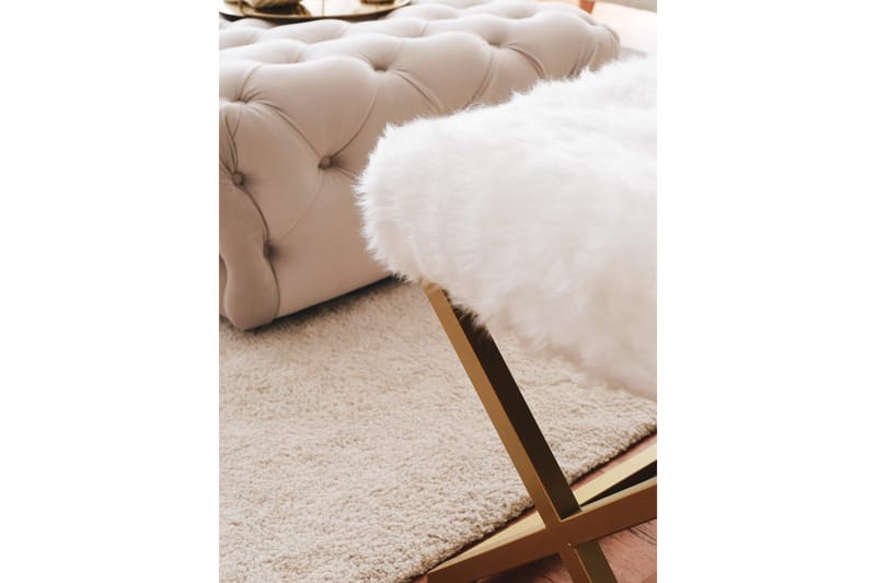 Murmu Skammel 100 cm - Guld/Hvid - Møbler - Stole & lænestole - Taburet & skammel - Puf - Opredelig puf